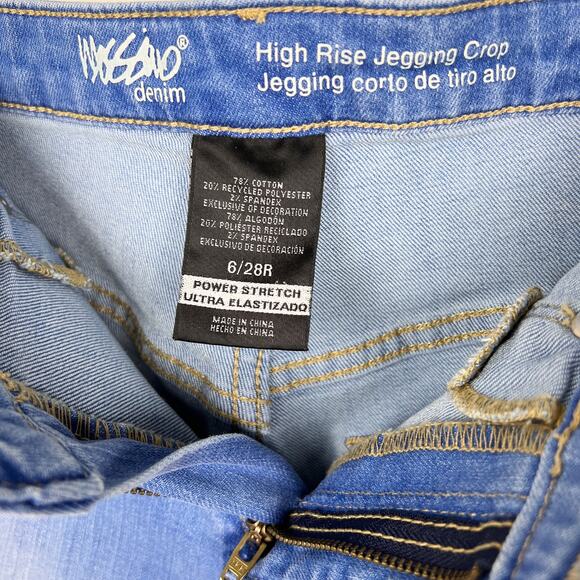 Mossimo High Rise Jegging Crop Jeans 6/28R Shark Bite Hem Light Wash - Picture 3 of 7